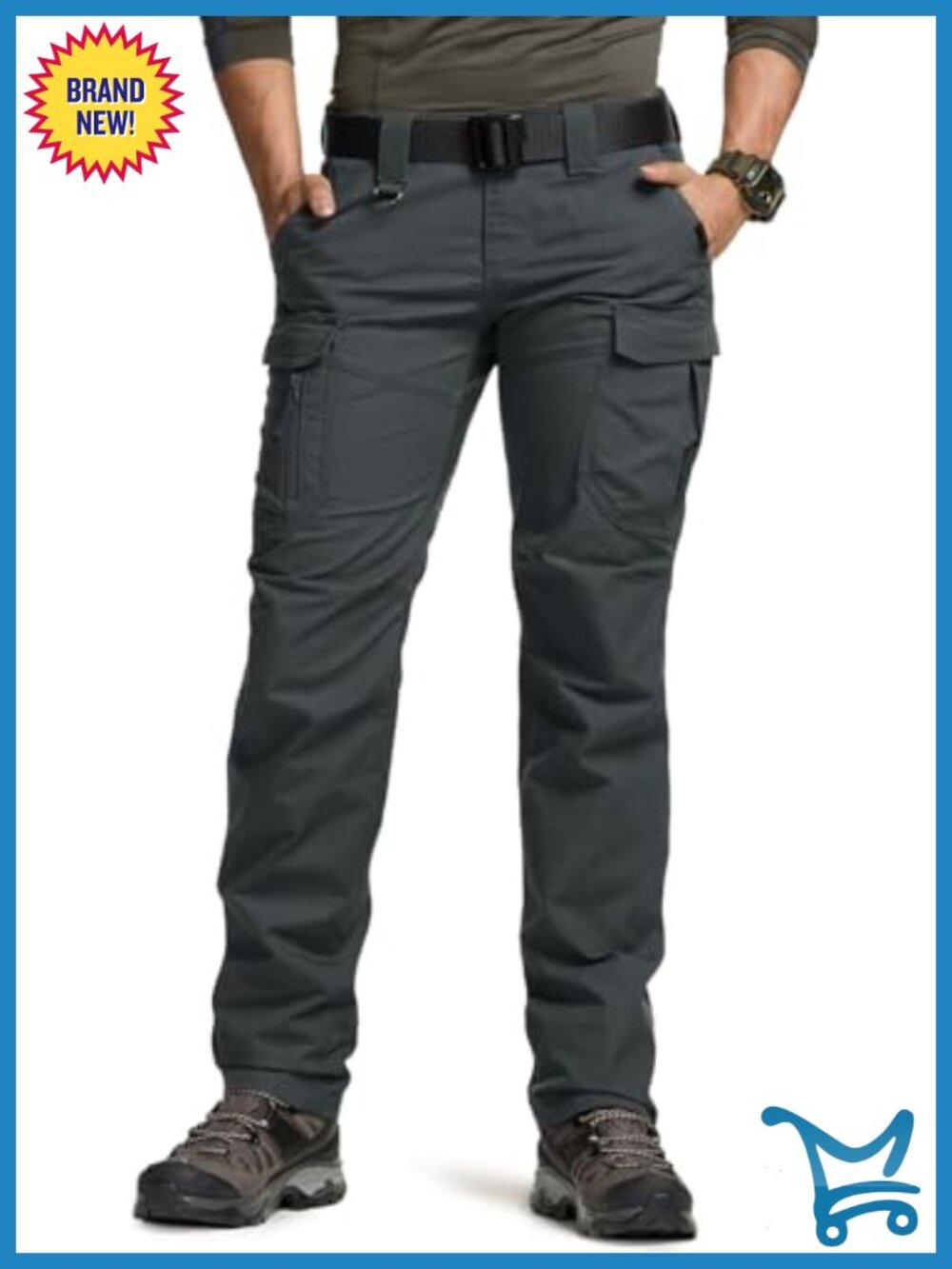 Stretch Tactical Cargo Work Pants Ripstop Hiking Utility Pockets